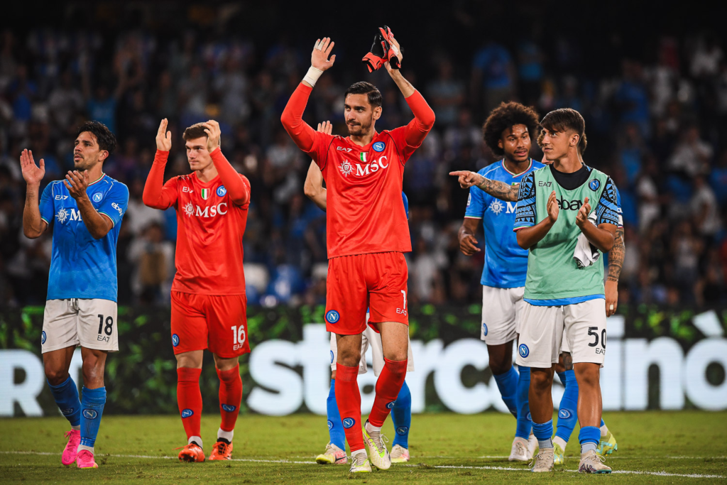 I calciatori del Napoli festeggiano